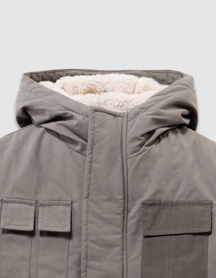 Khaki 3-in-1 Parka und Wendeanorak für Jungs-7