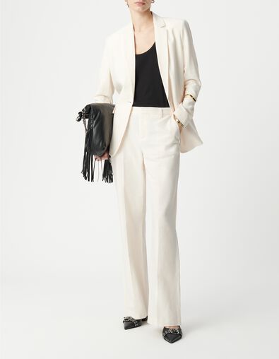 Anzughose aus Leinen und Baumwolle f&uuml;r Damen in Ecru - IKKS