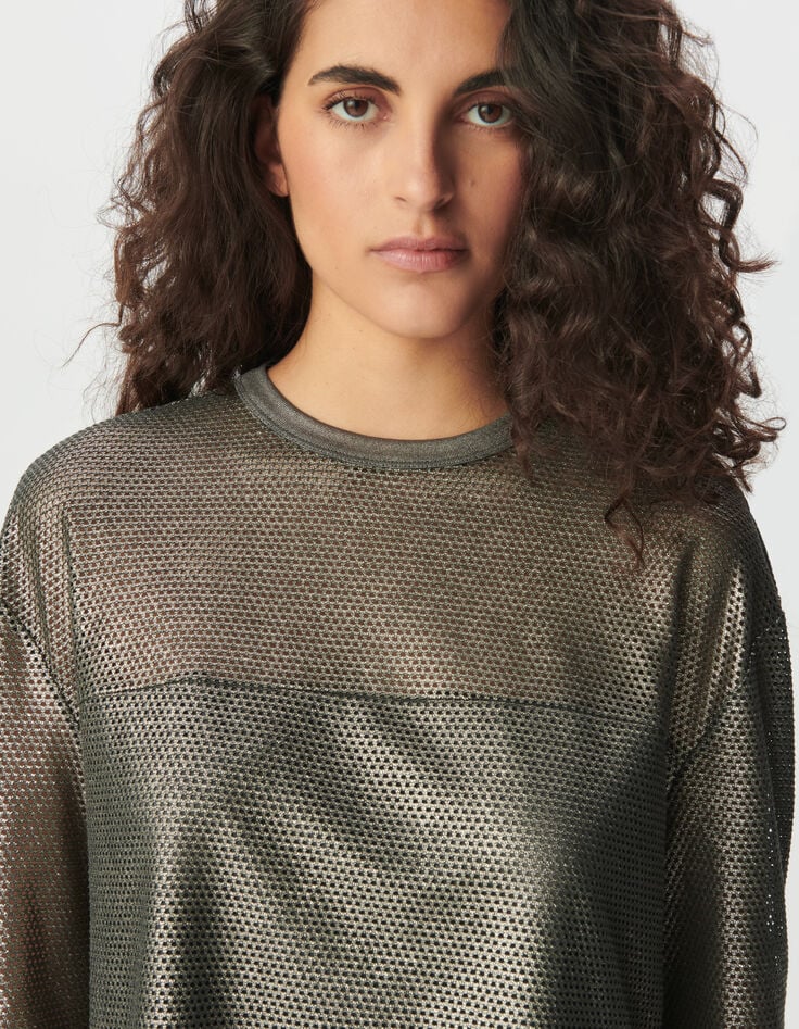 Sweat en résille anthracite Femme-5 Sweat en résille anthracite Femme-5
