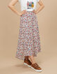 Lange gebroken witte rok bloemenprint I.Code-4