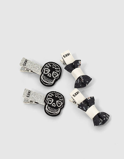 Barrettes noir, blanc et argent fille - IKKS