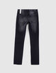 Boys’ worn-out black slim jeans with repaired holes-3