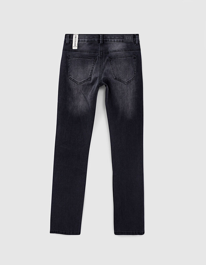 Boys’ worn-out black slim jeans with repaired holes - IKKS