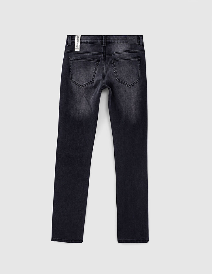 Boys’ worn-out black slim jeans with repaired holes-3 Boys’ worn-out black slim jeans with repaired holes-3