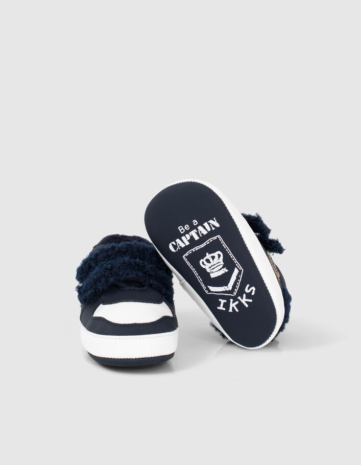 Baby boys’ navy Sherpa Velcro trainers - IKKS