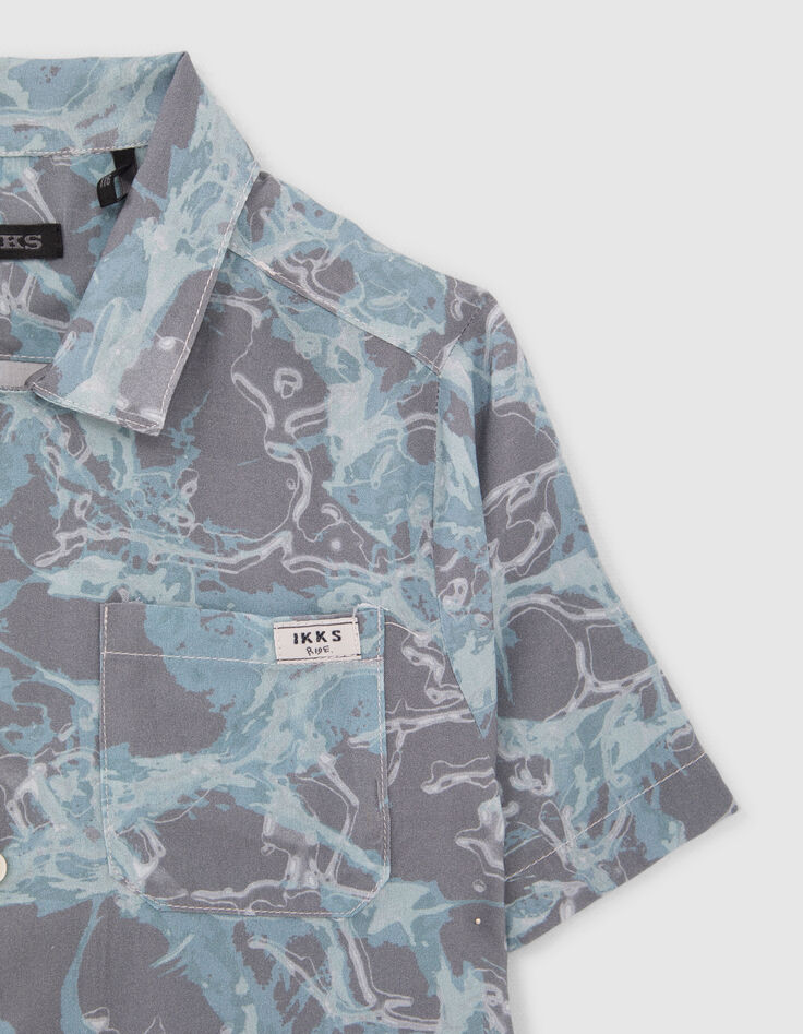 Boys’ blue aquatic motif Lenzing™ Ecovero™ viscose shirt-4