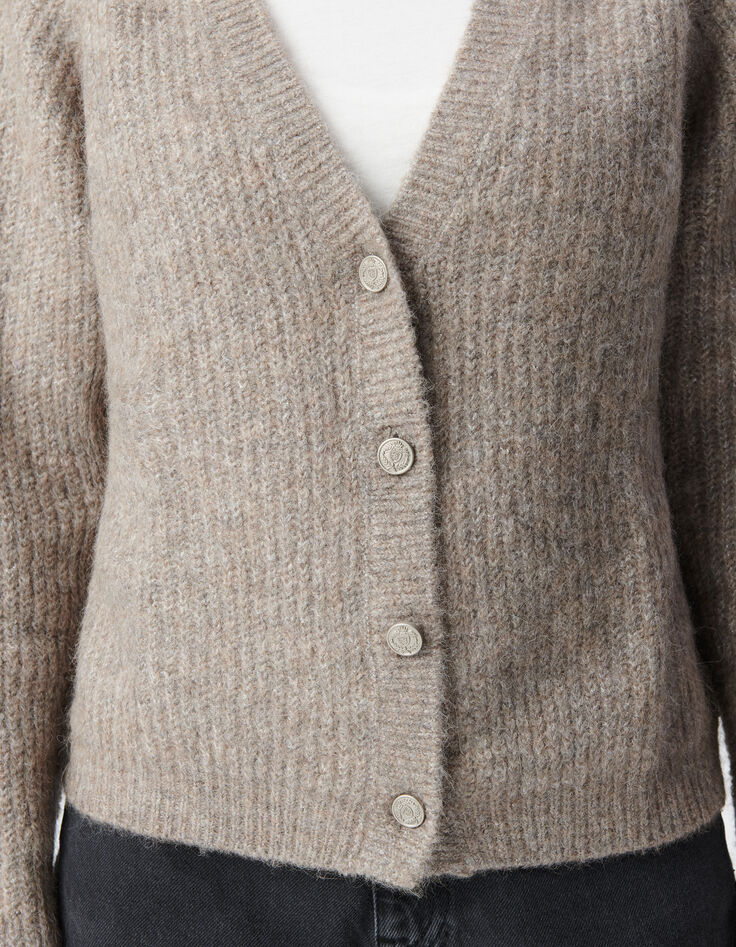Cardigan sésame tricot Femme-5