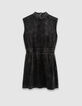 Robe sans manches grise gaze de coton encolure V dos Femme-7