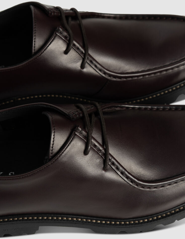 Zapatos derby con plataforma en piel ciruela para hombre-5 Zapatos derby con plataforma en piel ciruela para hombre-5