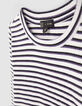 Wit geribd T-shirt met strepen meisjes-5