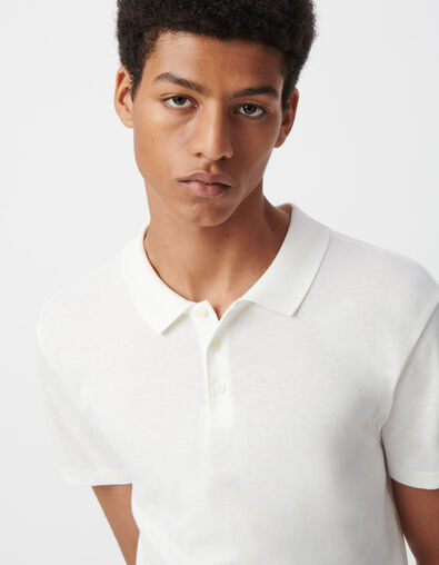 Polo off white coton modal Homme - IKKS