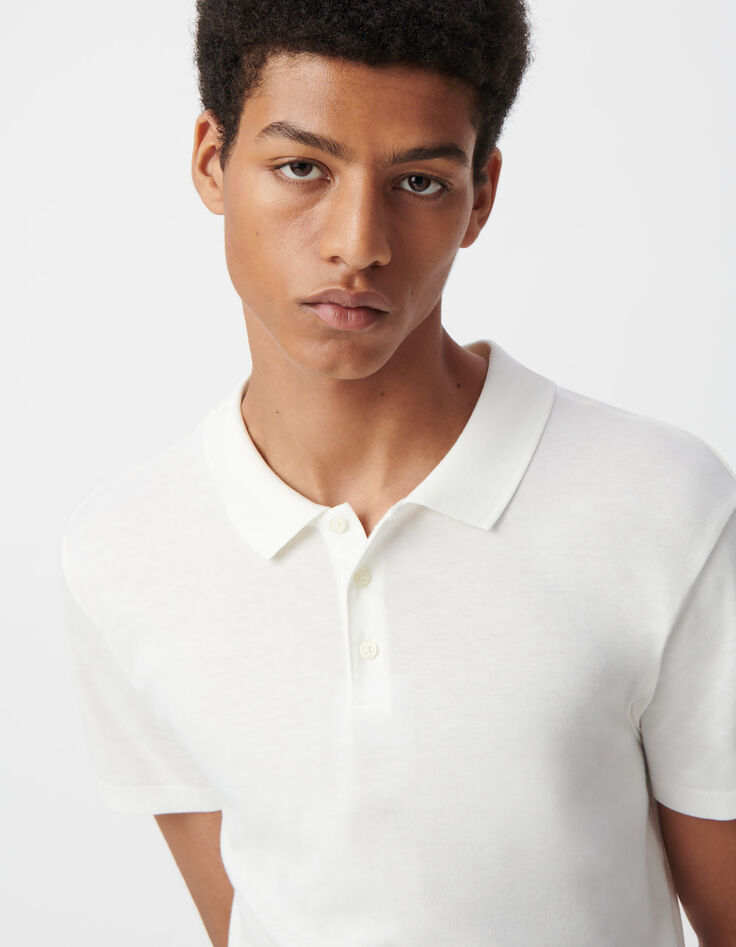 Polo off white coton modal Homme-4