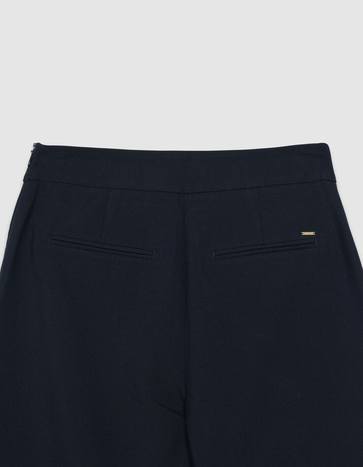 Women’s navy flannel cargo trousers-5