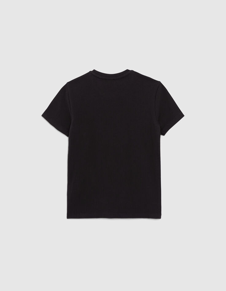 Schwarzes Jungen-T-Shirt mit Tiger mit Sonnenbrille-3