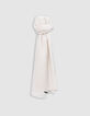 Men’s beige semi-plain scarf with fringed edges-1