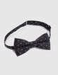 Boys’ black striped shirt with bowtie-5
