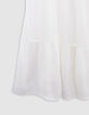 Vestido corto blanco jacquard plumetis niña-4