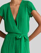 Muntgroene jumpsuit geplooid Dames-7