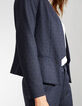 I.Code navy blue Jacquard suit jacket-5