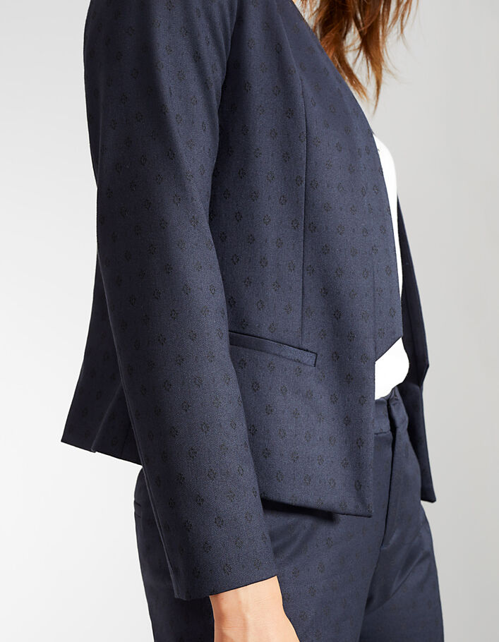 I.Code navy blue Jacquard suit jacket - I.CODE