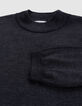 Men's navy mock-neck sweater-4