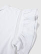 Weißes Mädchen-T-Shirt aus Pointelle-Strick mit Herzmotiv-5