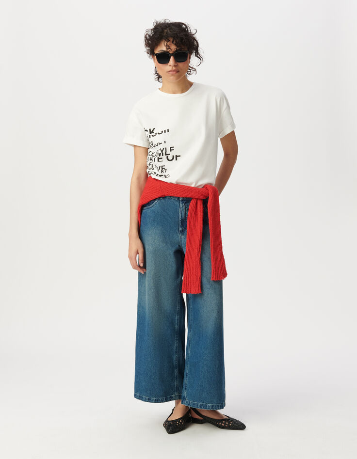 Tee-shirt col rond blanc visuel messages-1 Tee-shirt col rond blanc visuel messages-1