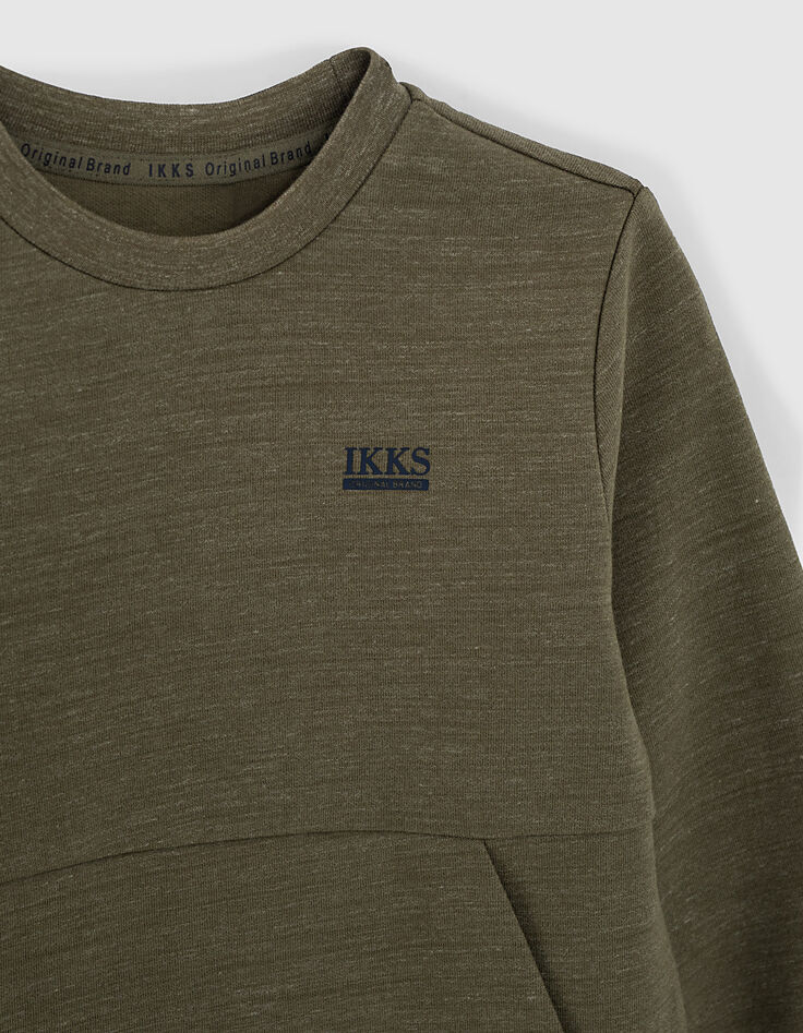 Khaki sweatshirt Essentiels aus Biobaumwolle-3 Khaki sweatshirt Essentiels aus Biobaumwolle-3