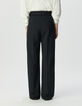 Pantalon de tailleur marine large rayures tennis Femme-4