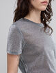 Tee-shirt silver lurex motif animalier Femme-4