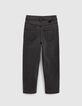 MOM washed black jeans with girl studs-3