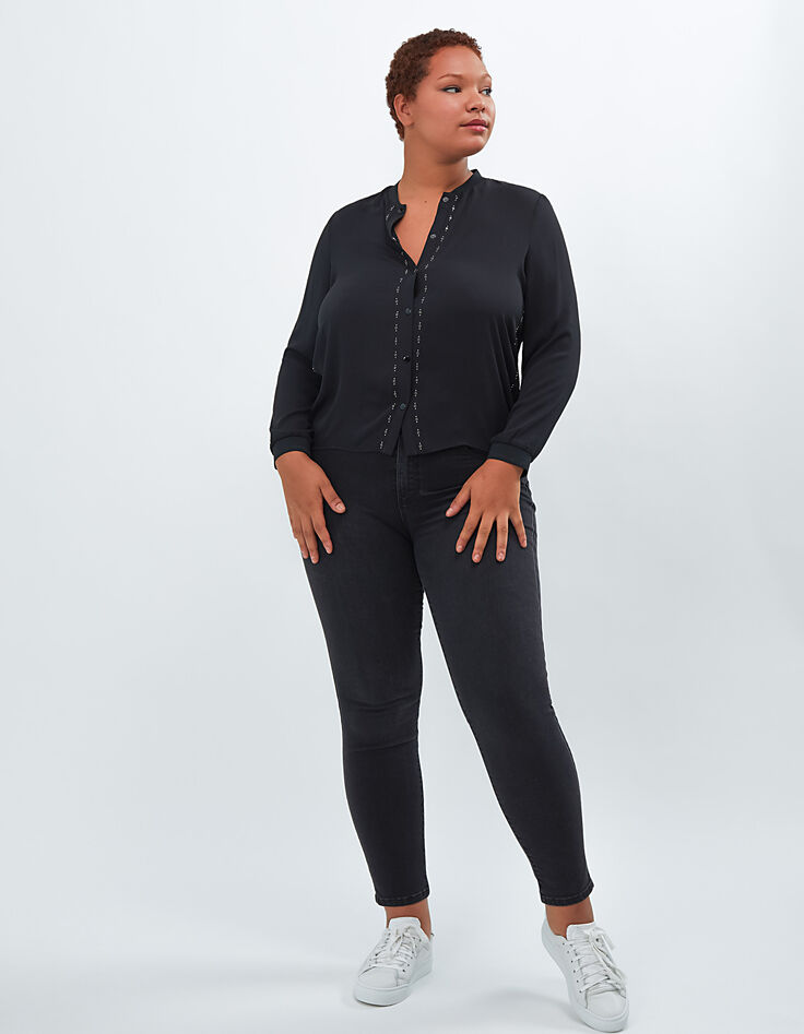 I.Code black flowing studded shirt-7 I.Code black flowing studded shirt-7