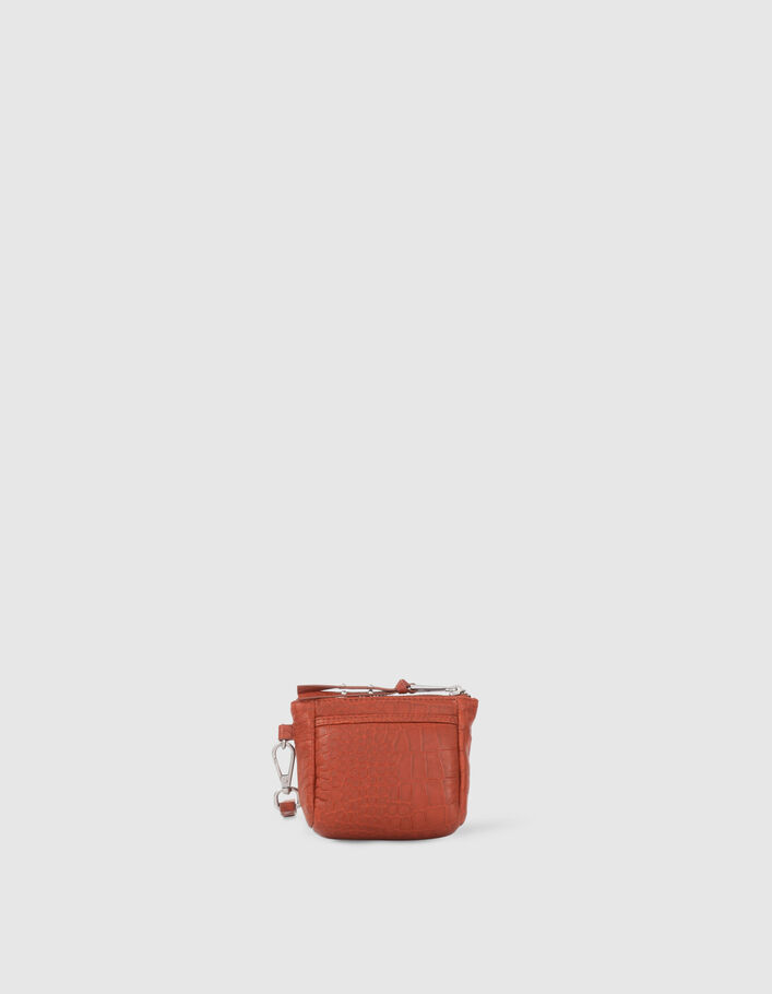 Women’s orange croc-embossed leather 1440 Toy mini case-3