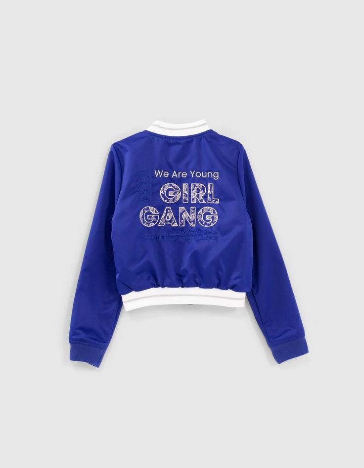 Bomber reversible azul y blanco bordado ni&ntilde;a-4