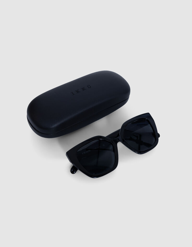 Schwarze Sonnenbrille Carla graue Gläser-5
