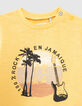 T-shirt jaune visuels palmiers guitare bébé garçon-2