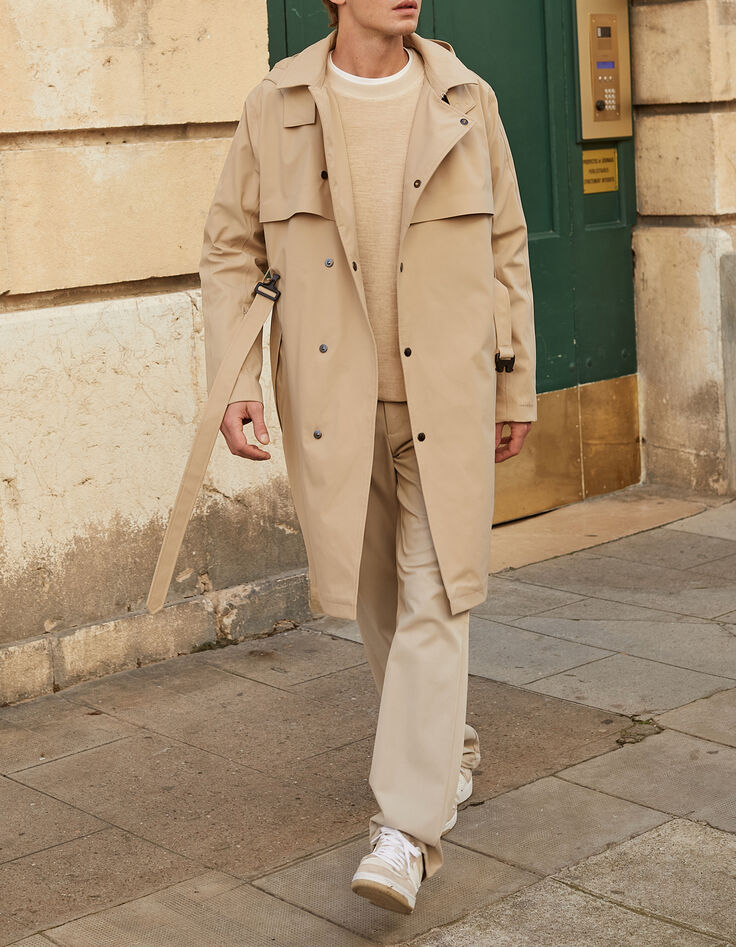 Men&rsquo;s sand nylon WATERPROOF trench coat-7