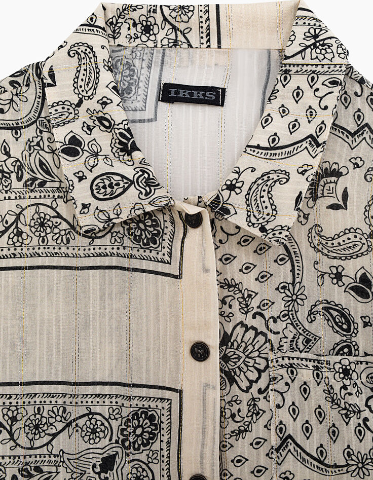 Blusa 2 en 1 cruda estampado bandana y top tirantes niña-3