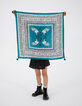 Cremewei&szlig;er und blauer M&auml;dchenschal mit Leopardentupfen-4