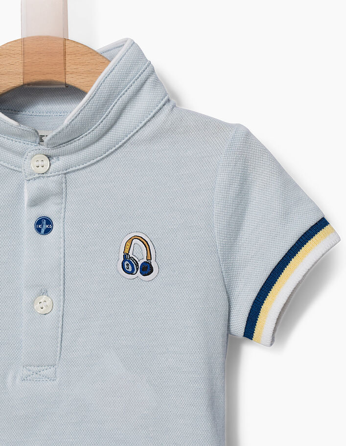 Baby boys' blue polo shirt with stand-up collar - IKKS