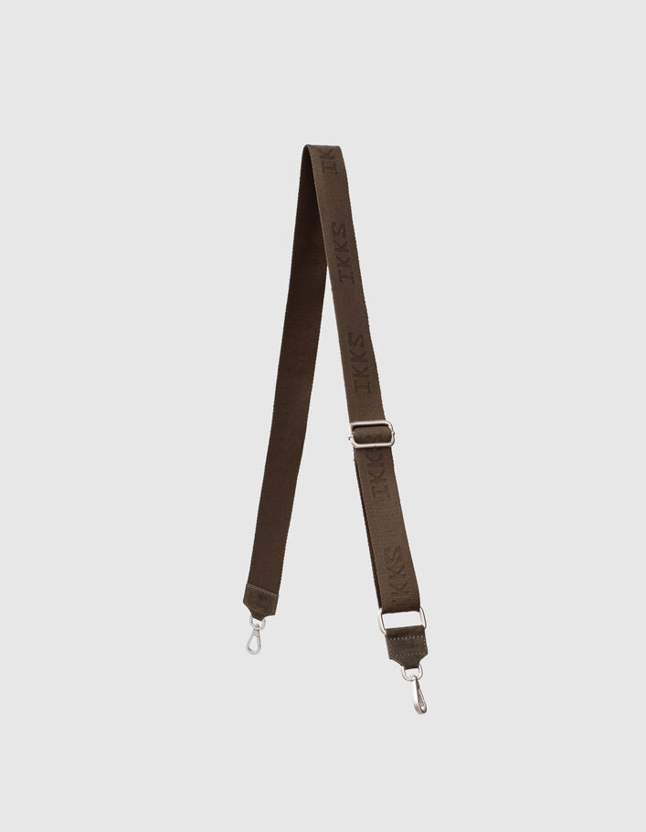 De 111-schouderriem in kaki jacquard logo IKKS dames-1