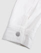 Veste en jean blanc frangé cropped fille-8