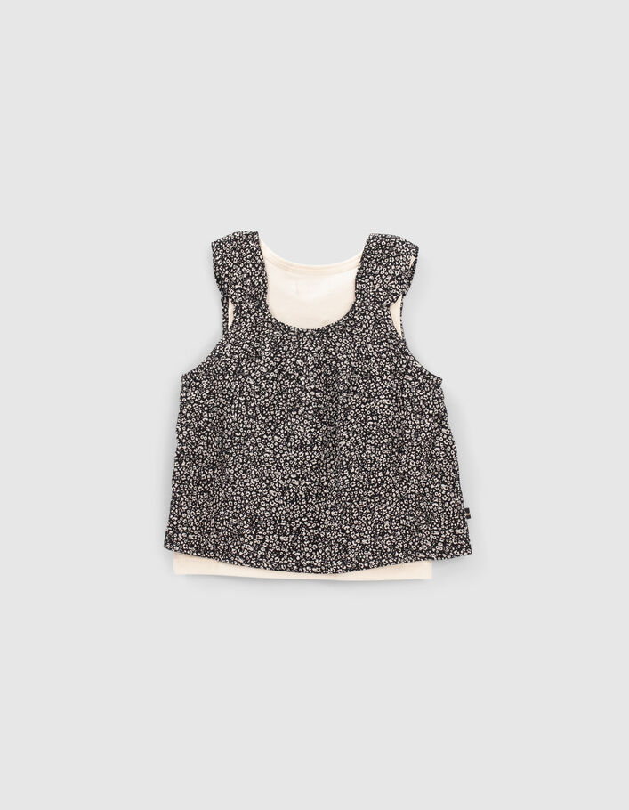 Baby girls’ 2-in-1 ecru and print vest top - IKKS