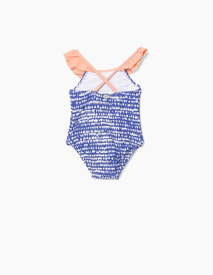 Blauw badpak met hartjesprint voor babymeisjes-3
