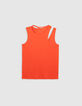 Women's iridescent linen knit asymmetrical melon tee-shirt-6