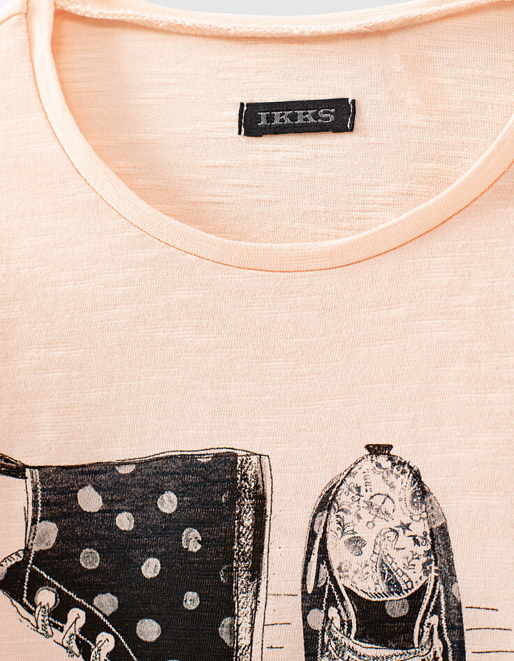 Camiseta rosa motivo deportivas lunares ni&ntilde;a-4