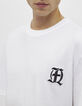 Wit T-shirt met borduursel Heren-2