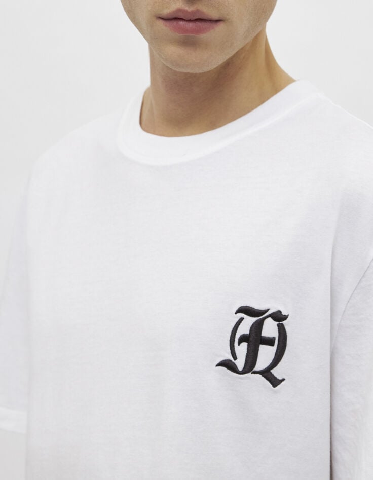 Wit T-shirt met borduursel Heren-2