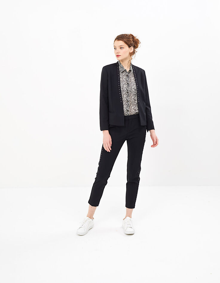 Veste de costume noire à clous I.Code-6
