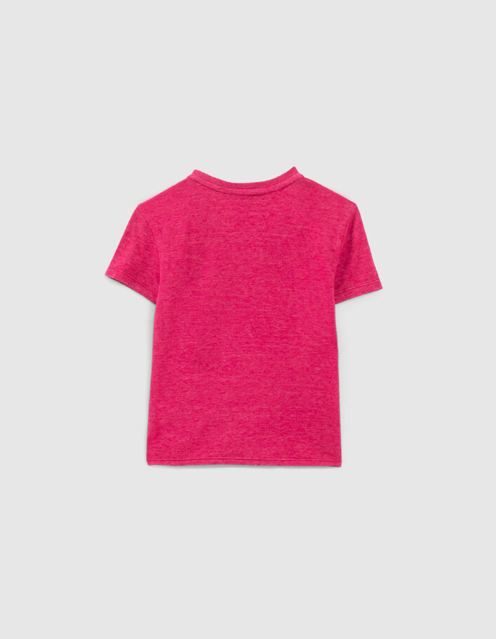 Girls’ fuchsia T-shirt with rosette and bow - IKKS